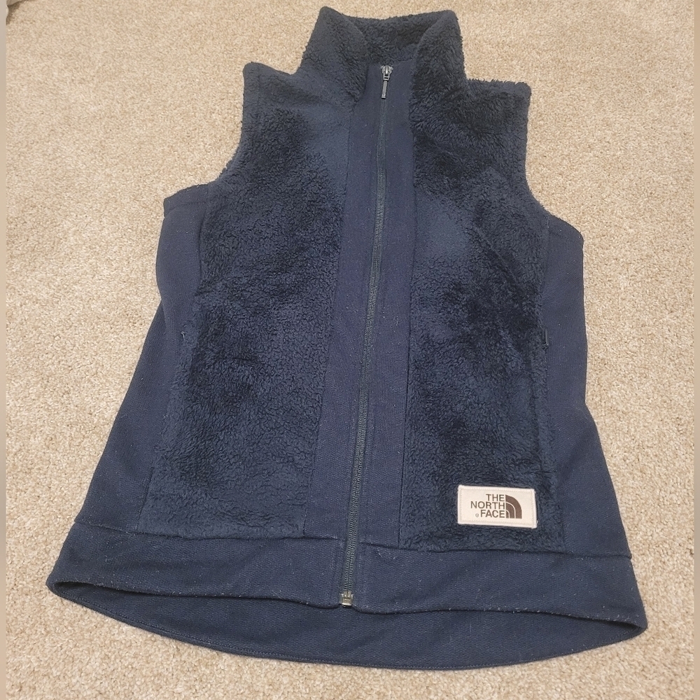 The North Face Womens Blue Soft Fleece Zip Up Vest Size Small